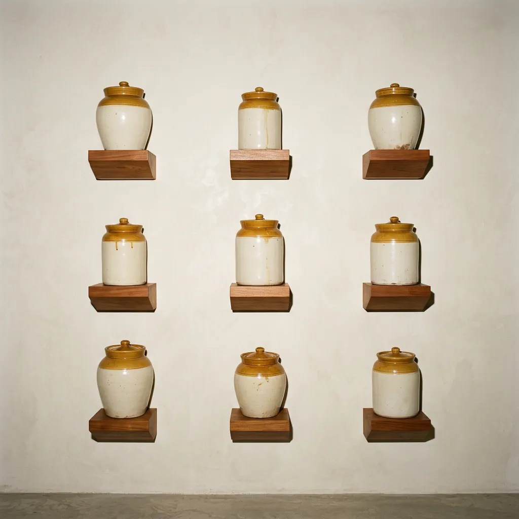 Jars on a museum wall ideology image