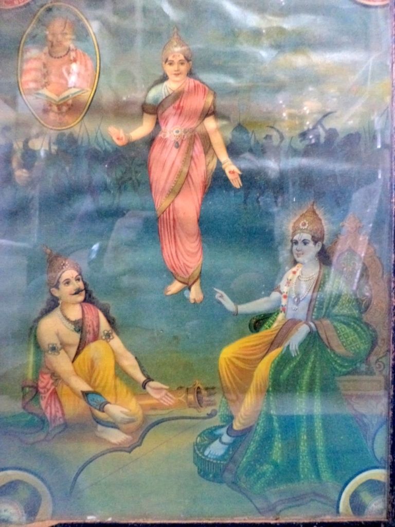 Krishna and Arjuna print after Raja Ravi Varma